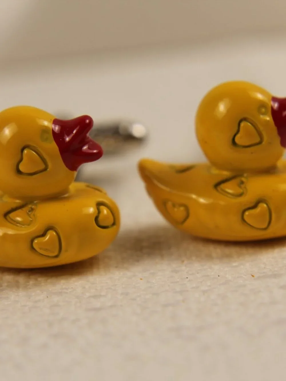 Yellow Rubber Duck Enamel Novelty Cufflinks Men Shirt Jewelry Heart